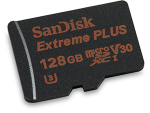 SanDisk Extreme 95/90 MB/s UHS-I U3 V30 128GB microSDXC Memory Card