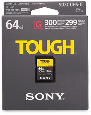 Sony Tough SF-G Series 64GB SDXC UHS-II Memory Card package front