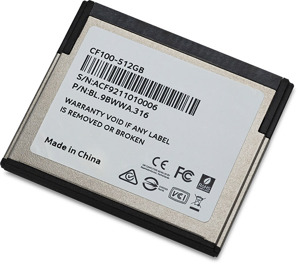 Acer CF100 CFast 2.0 512GB Card back