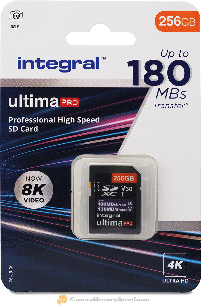 INTEGRAL Cartes SDXC 256 Go UltimaPro Professional V30 UHS-I U3 180W/130R -  SD SDHC SDXC pas cher