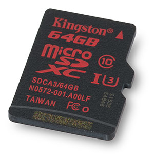 Kingston U3 microSDXC 64GB Memory Card