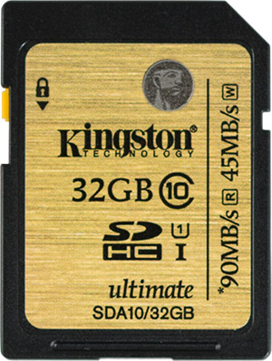 Kingston Ultimate 32GB SDHC Memory Card Front
