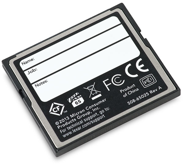 Lexar Professional 1066x 128GB CompactFlash Card Back