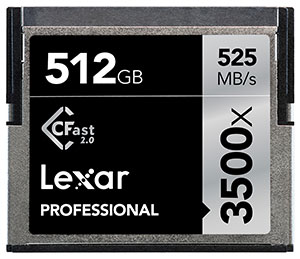 Lexar Professional 3500x 512GB CFast 2.0 card