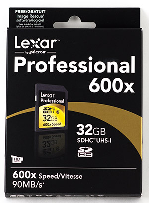 Lexar Professional 600x 32GB SDHC Memory Card Package Front