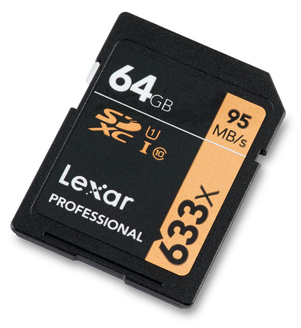 Lexar Professional 633x 64GB UHS-I U1 SDXC Memory Card Front