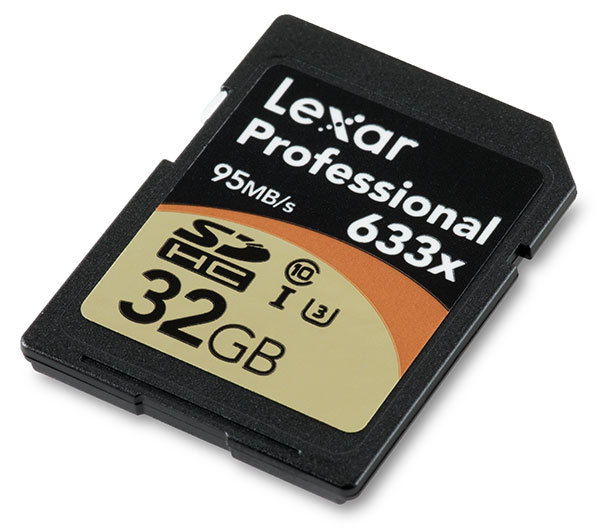 Lexar Professional 633x 32GB UHS-I U3 SDHC Memory Card Front
