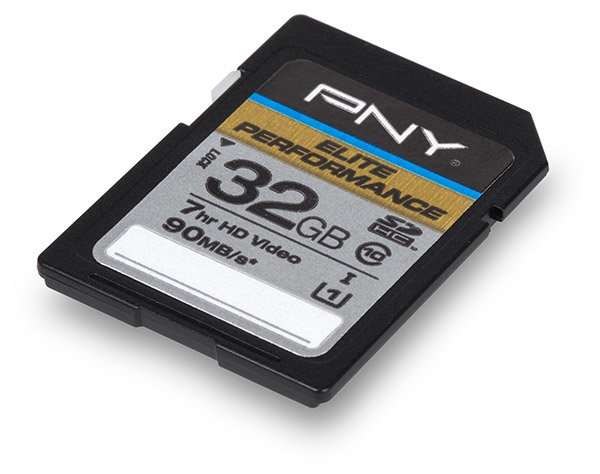 PNY Elite Performance 32GB SD Card Front