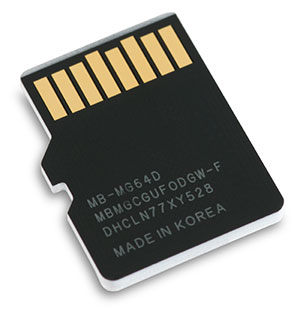 Samsung PRO 64GB microSDXC memory card back