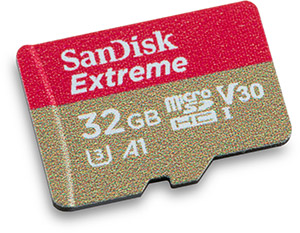 SanDisk Extreme 100MB/s UHS-I U3 V30 A1 32GB microSDHC Memory Card