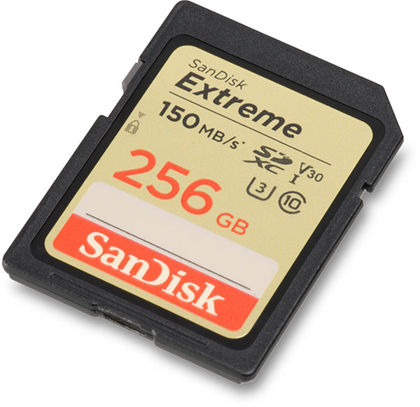 SanDisk Extreme 150MB/s UHS-I U3 V30 256GB SDXC Card