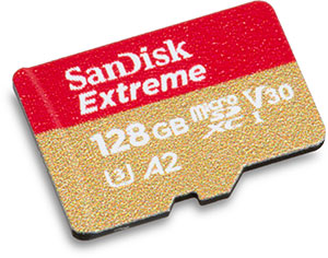 SanDisk Extreme 160MB/s UHS-I V30 A2 128GB microSDXC Memory Card