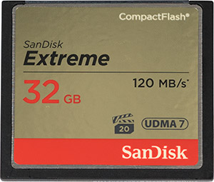 SanDisk Extreme 120MB/s 32GB CF Card Front