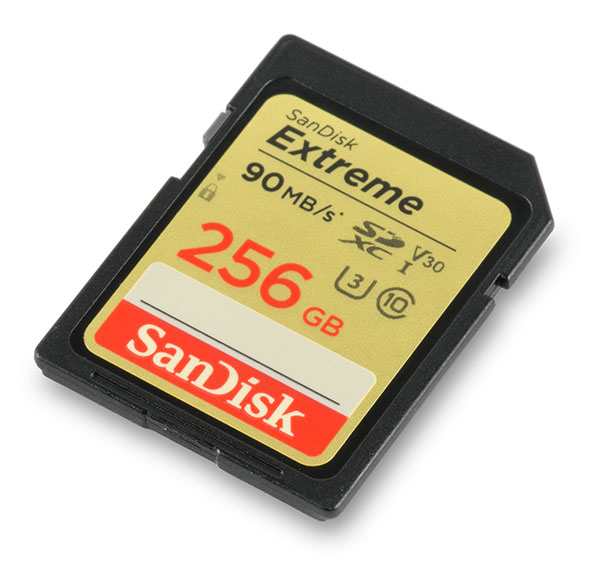 SanDisk Extreme 90MB/s UHS-I U3 V30 SDXC 256GB Memory Card