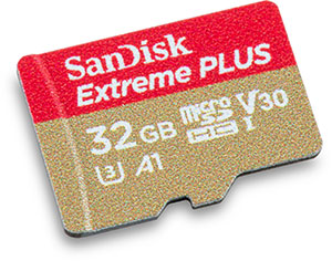 SanDisk Extreme Plus 100MB/s UHS-I U3 V30 A1 32GB microSDHC Memory Card