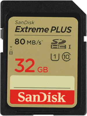 SanDisk Extreme Plus 80MB/s SD Card