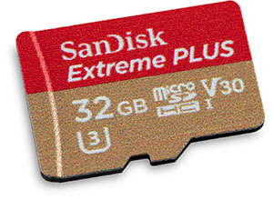 SanDisk Extreme Plus 90MB/s UHS-I U3 V30 32GB microSDHC Memory Card
