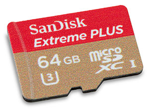SanDisk Extreme Plus 95/90 MB/s U3 64GB MicroSDXC Card