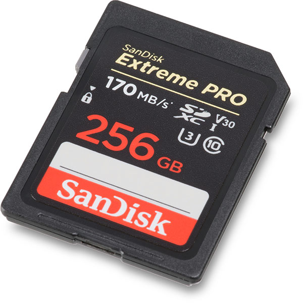 SanDisk Extreme Pro 170MB/s UHS-I U3 V30 256GB SDXC Card