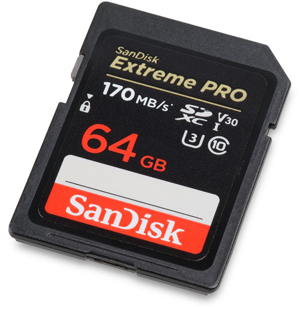 Sandisk Carte mémoire SDXC Extreme PRO 64Gb 170 Mo/s UHS-I Classe