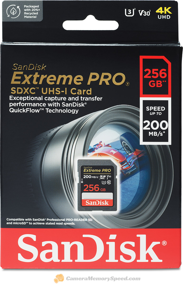 Carte mémoire SDXC SanDisk Extreme PRO 256 Go jusqu'à 200 Mo/s