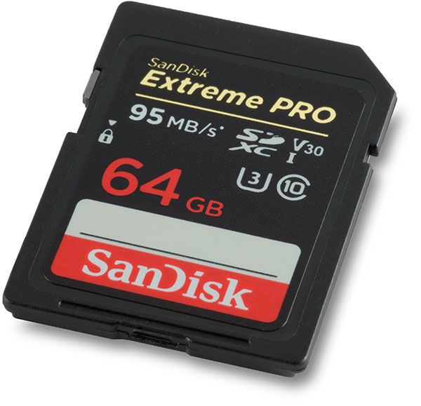 SanDisk Extreme Pro 95MB/s UHS-I U3 V30 64GB SDXC Card