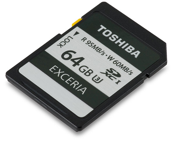 Toshiba Exceria UHS-I U3 64GB SDXC Memory Card Front